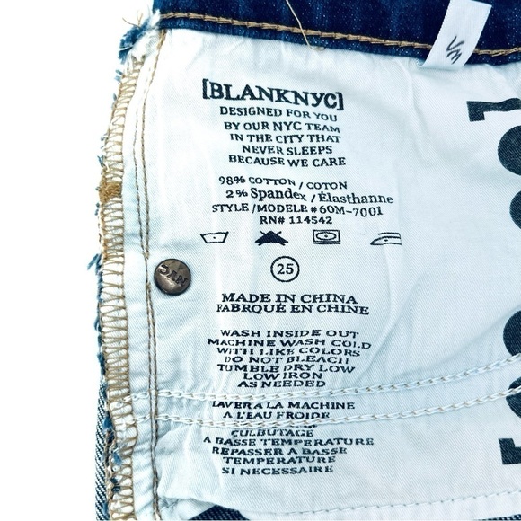 Blank NYC Jean Shorts “Jeepin” Denim Size 25 = 2 nyc Cutoffs Cut Offs New - Picture 5 of 6